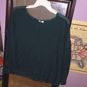 Dark Green/Turquoise thinly knitted sweater
